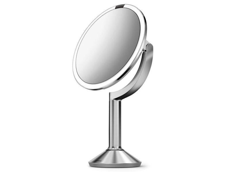 Simplehuman Kosmetikspiegel mit Sensor Trio Silber Schminkspiegel mit 3 verschiedenen Vergrösserungen