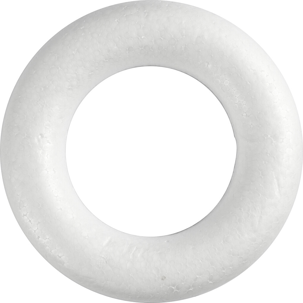 Ring Med Flad Bagside - Str. 20 CM - Tykkelse 25 MM - Hvid - 1 Stk