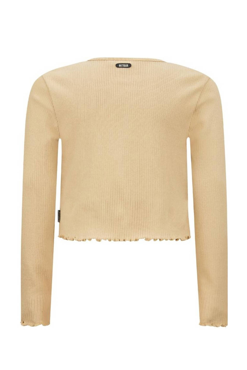 Retour Jeans longsleeve Pebbles met ruches zand