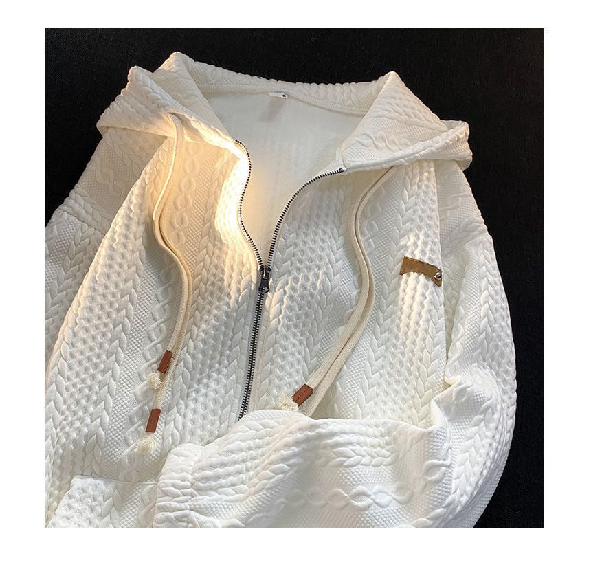 Cossita - Oversized hoodie met rits en applicatie