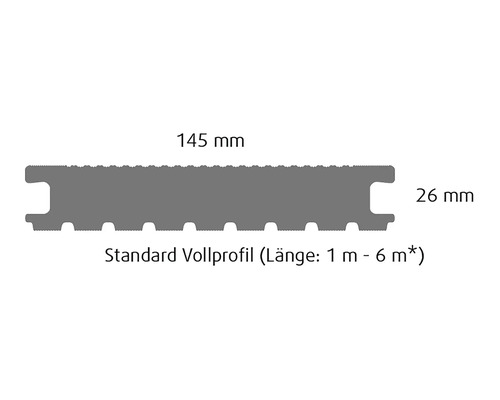 Konsta WPC terrasplank Masivo massief profiel geborsteld 26x145 mm (verkoop per meter van 1,00 m tot max. 6,00 m) bruin