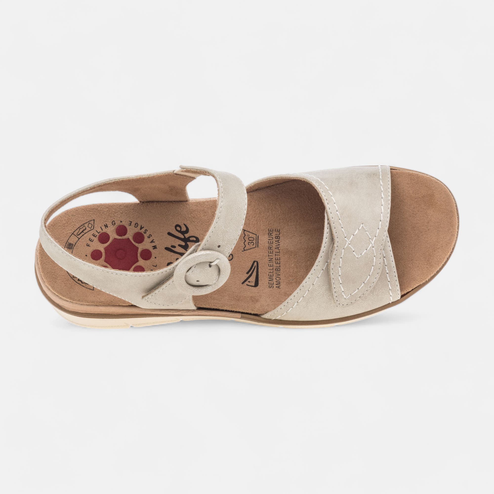 Sandales à talon compensé Femme or