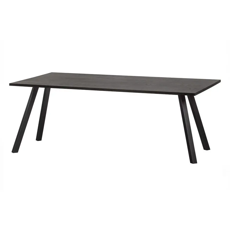 WOOOD Tablo Tafel met 2-stand Poot - Eiken/Metaal - Zwart - 75x160x90
