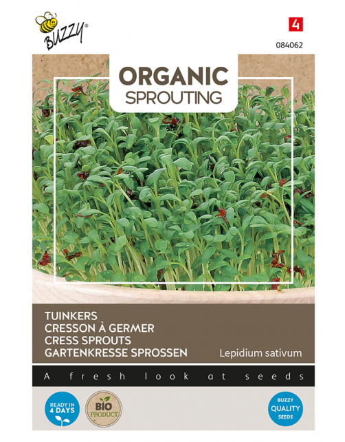 Buzzy Organic Sprouting Tuinkers  - Bio - Groentezaden - 30 g