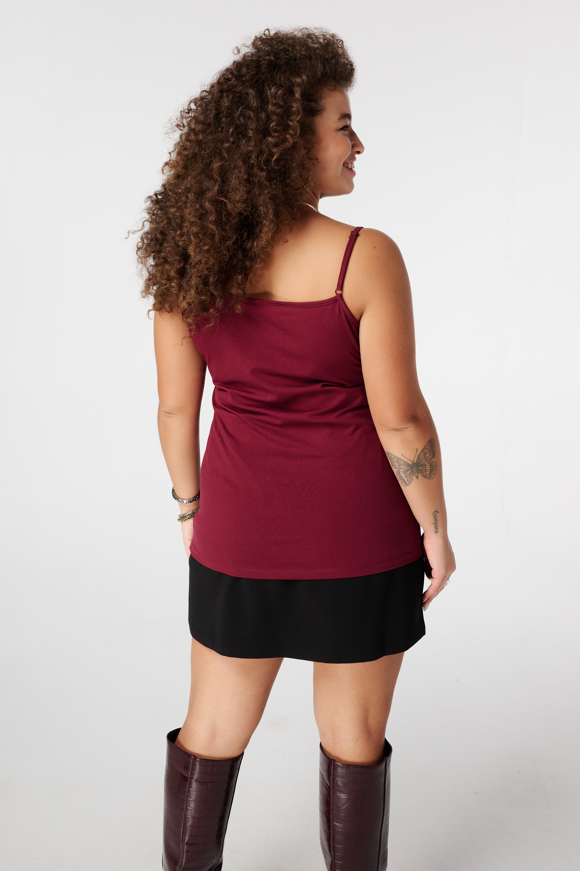 Singlet met stretch Donker rood