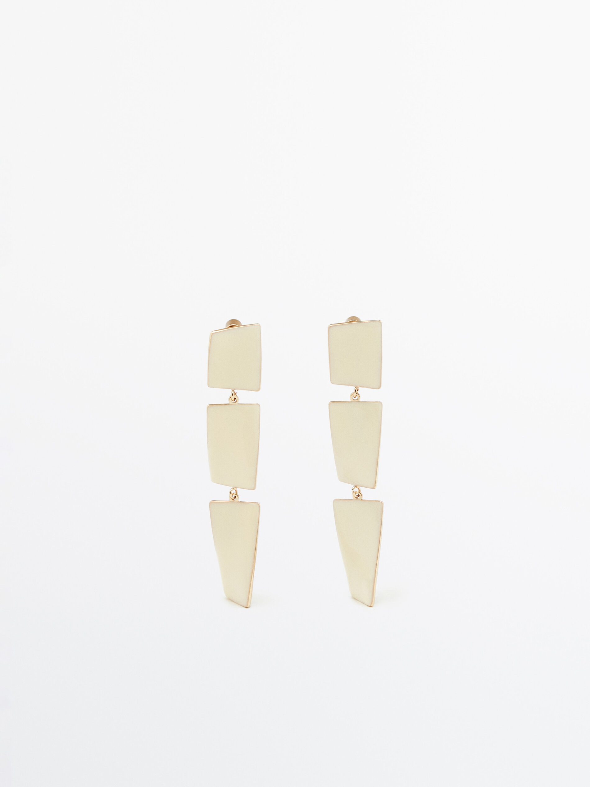 Conjunto de três brincos esmaltados. Edição limitada - BRANCO.