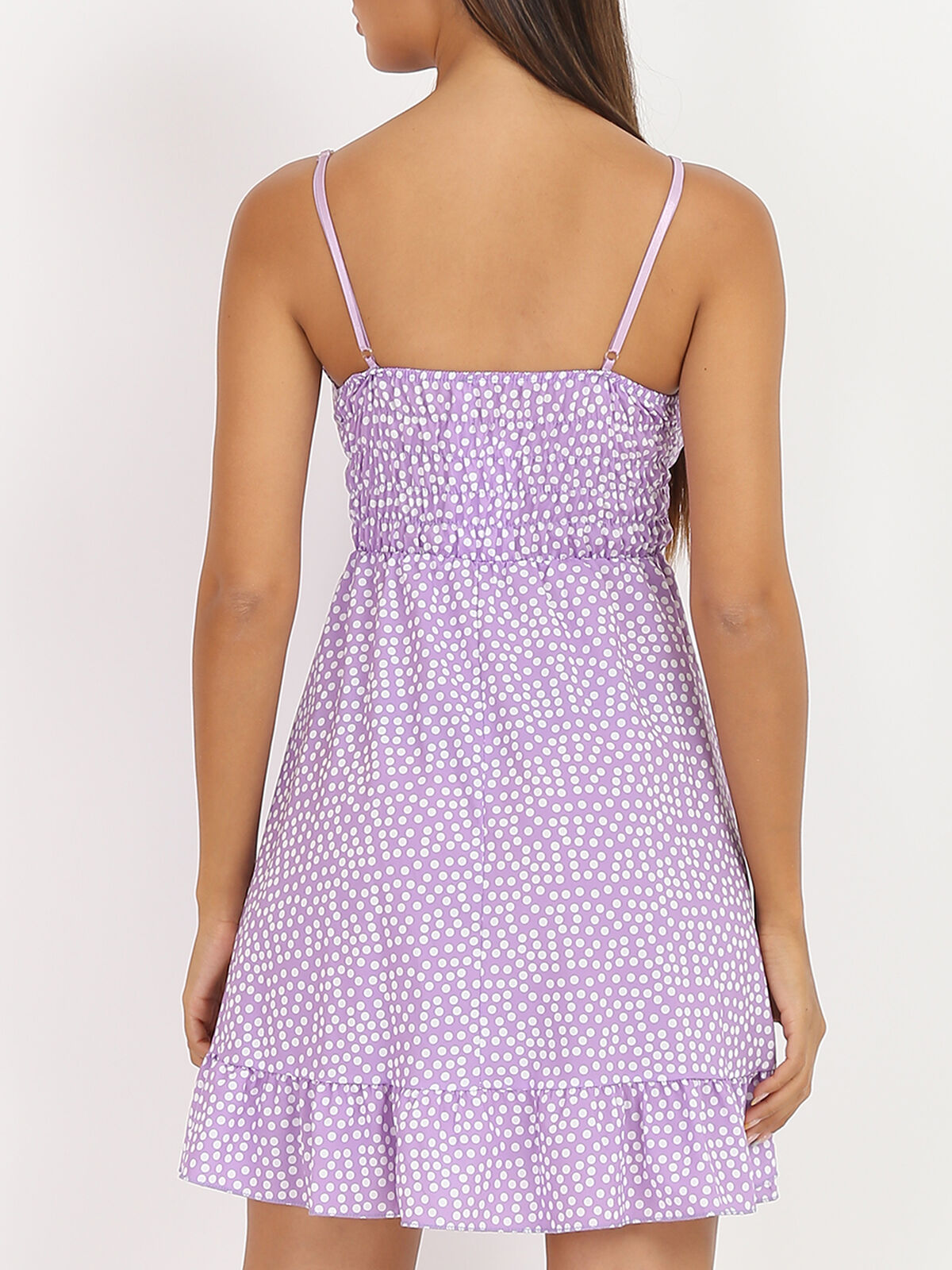 Robe cache-coeur à pois- Violet