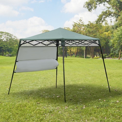 Tenda de jardim dobrável e ajustável, verde.