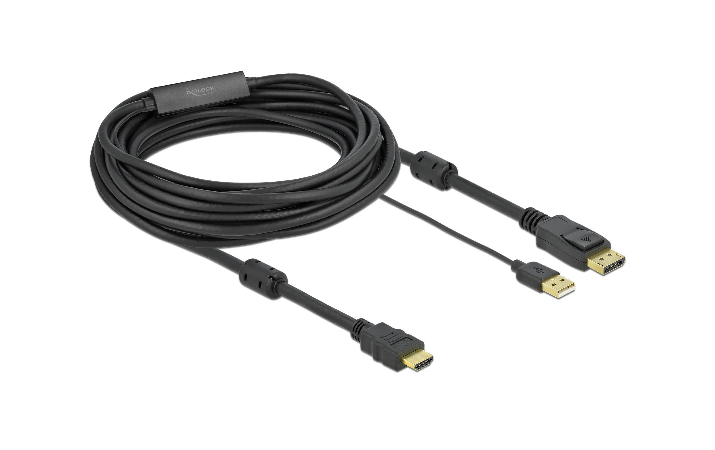Kabel HDMI – Displayport, HDMI/USB 2.0 - DisplayPort, 7 mDelock HDMI zu DisplayPort Kabel 4K 30 Hz 7 m