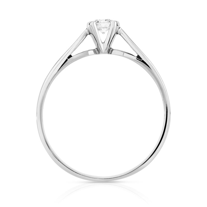 Solitaire or 750 blanc diamant 0,15 carat