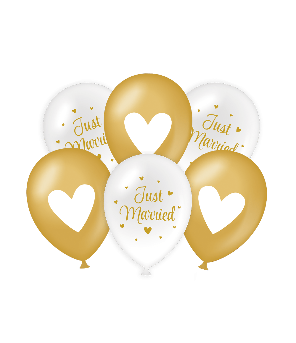Bruiloft Ballonnen Wit Goud 30cm