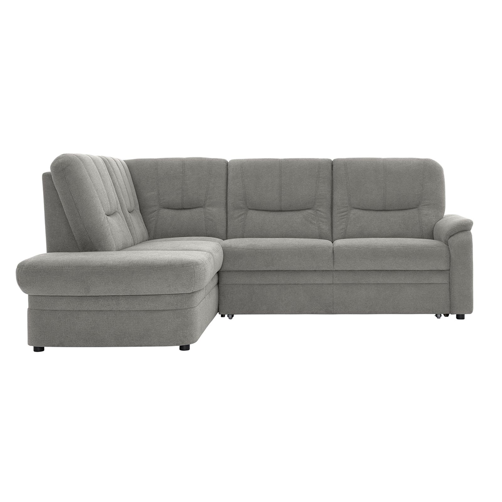 polsterpower Ecksofa - Belle silver - Basismodell - Ottomane links