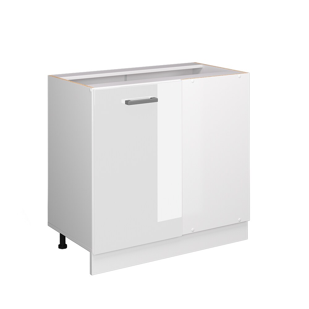Vicco Eckunterschrank Küchenschrank Küchenzeile R-Line 86 cm Weiß Tür Hochglanz