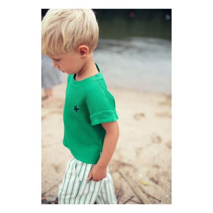 Piupiuchick T-Shirt Gaufré Logo Coton Bio | Vert