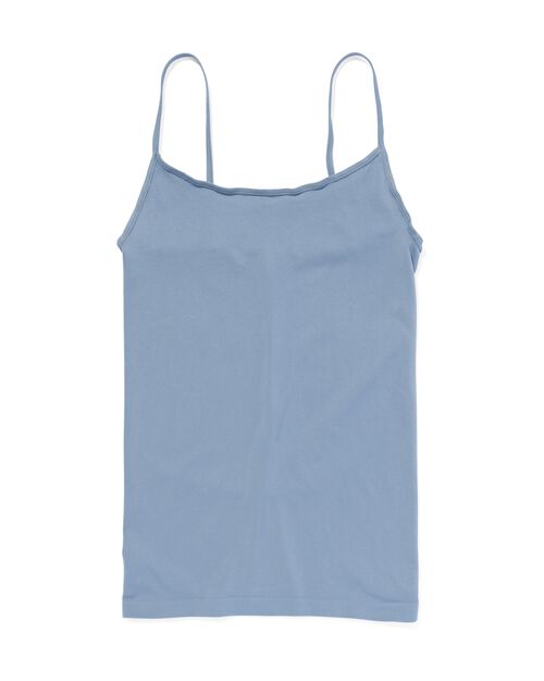 débardeur femme sans coutures en micro bleu moyen