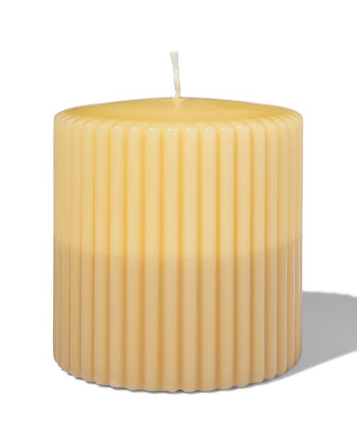 bougie brute 7 x 19 cm striée jaune