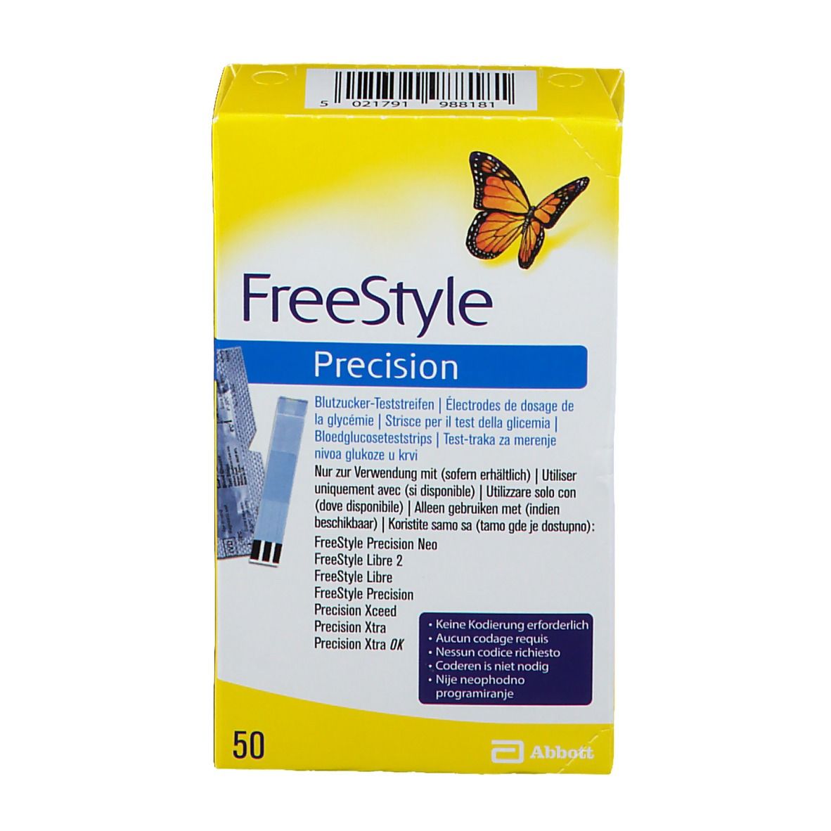FreeStyle Precision Blutzucker-Teststreifen ohne Codierung