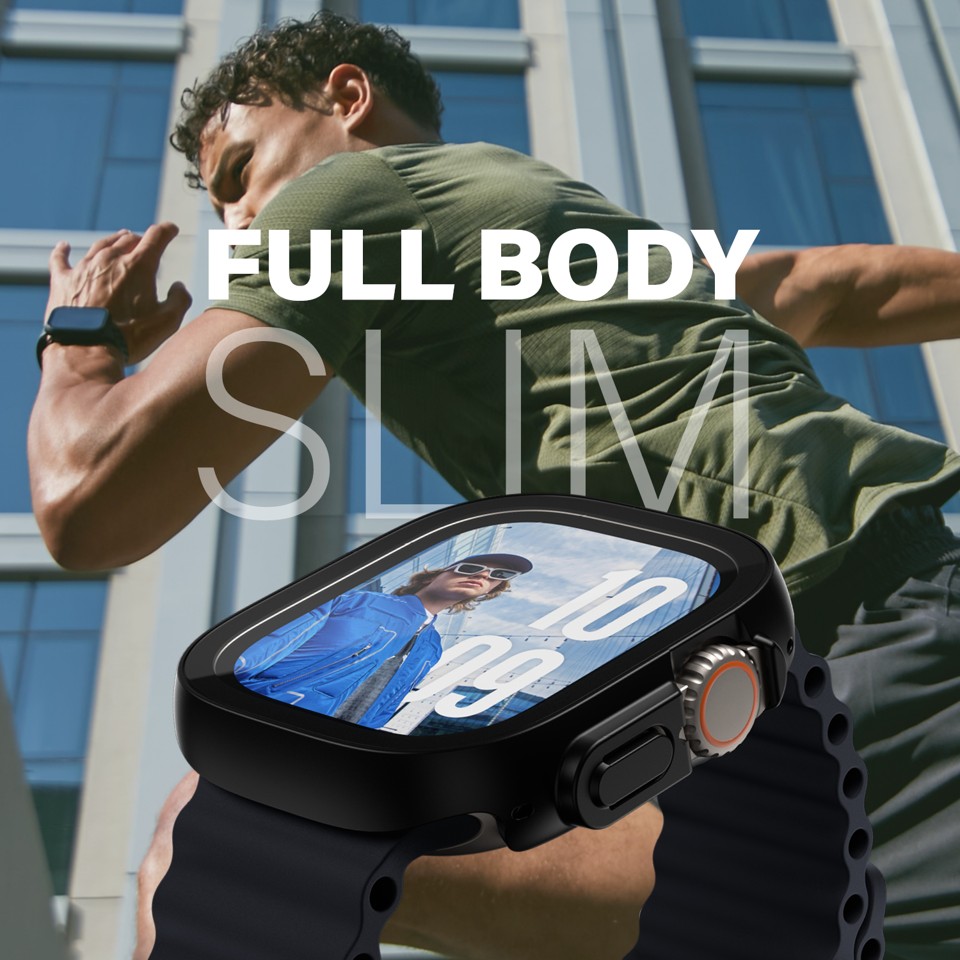 PanzerGlass - Skærmbeskytter - Apple Watch Ultra 3 - FullBody Slim - Sort