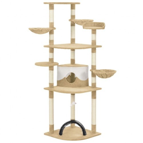 Arranhador de sisal bege para gatos