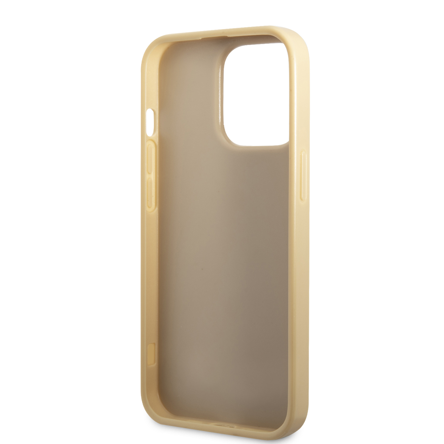 iPhone 14 Pro Max Hardcase Hülle Glitter Script (GUHCP14XHGGSHD) - Gold / Transparent