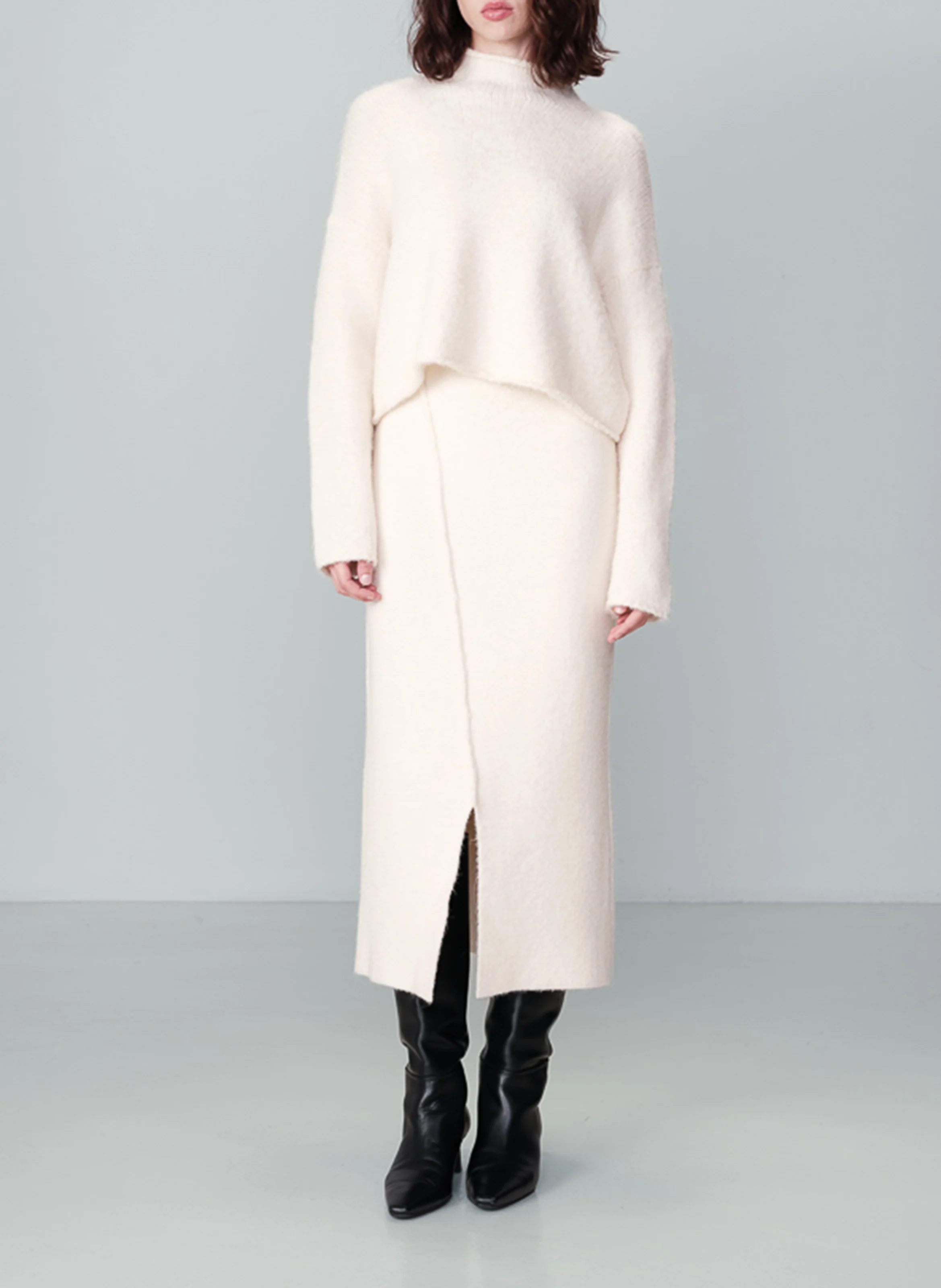 NASSIM - Pull col cheminée| Beige