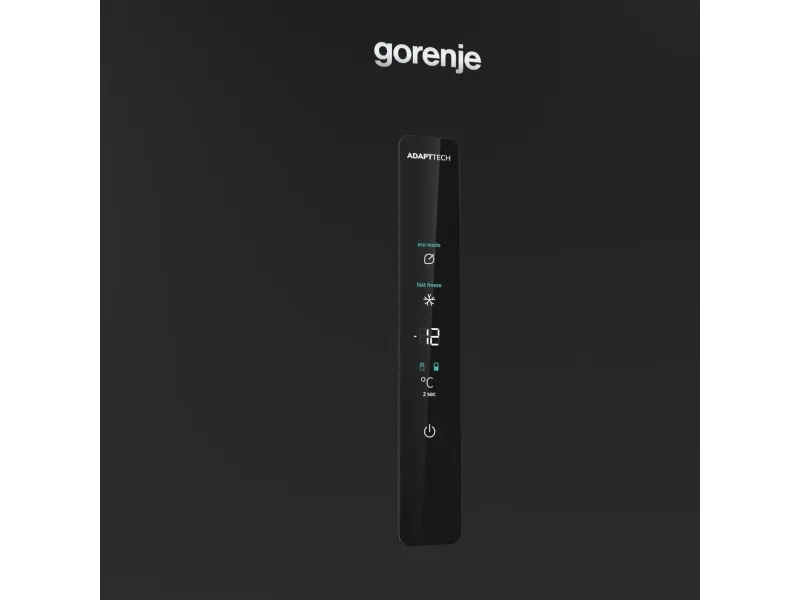 Gorenje NRK6192ABK4 - Køleskab/fryser - bund-fryser - bredde: 60 cm - dybde: 59.2 cm - højde: 185 cm - 300 liter - Klasse E - sort