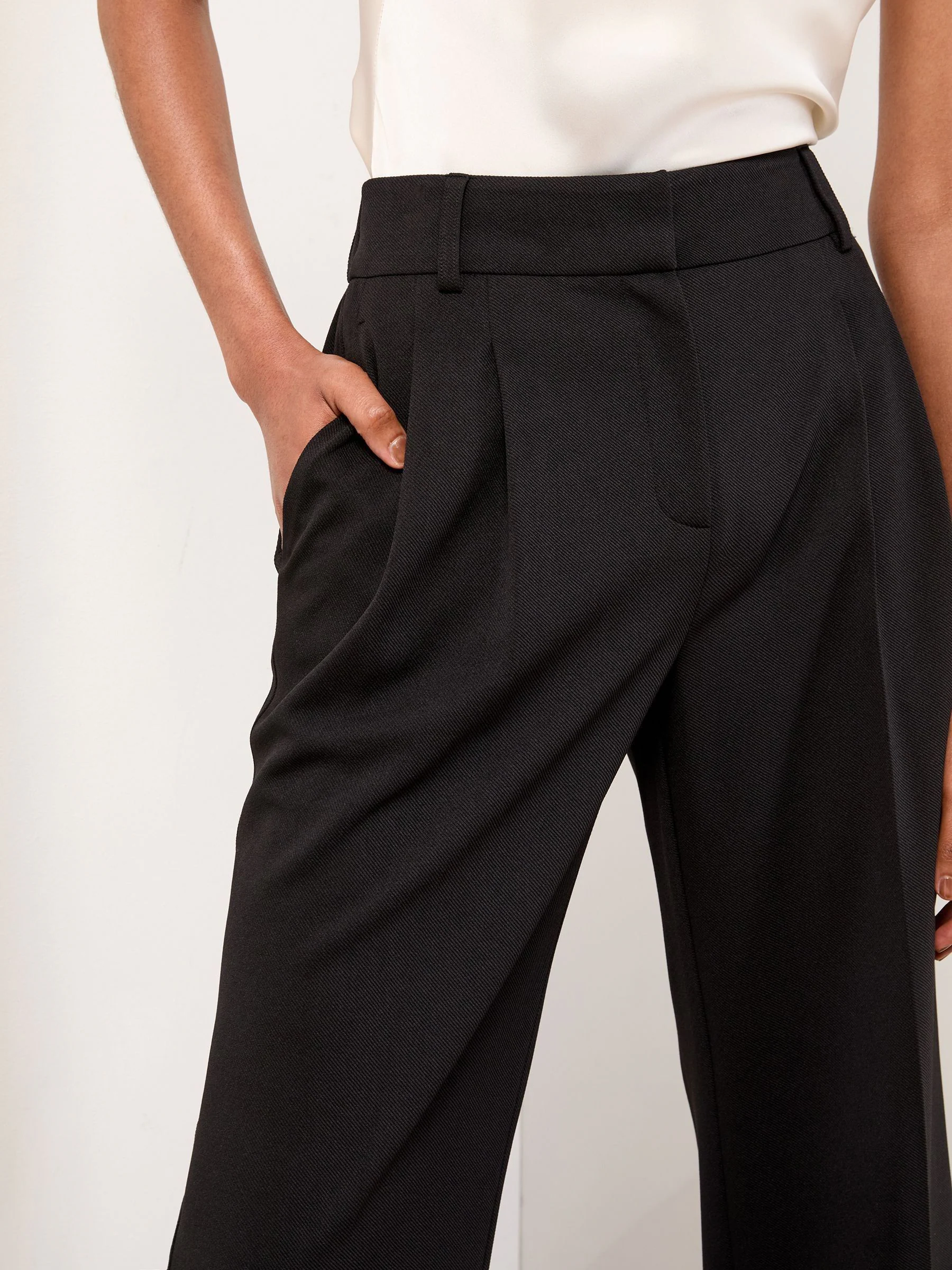 Zwarte keperstof - Lipsy premium broek met wijde pijpen