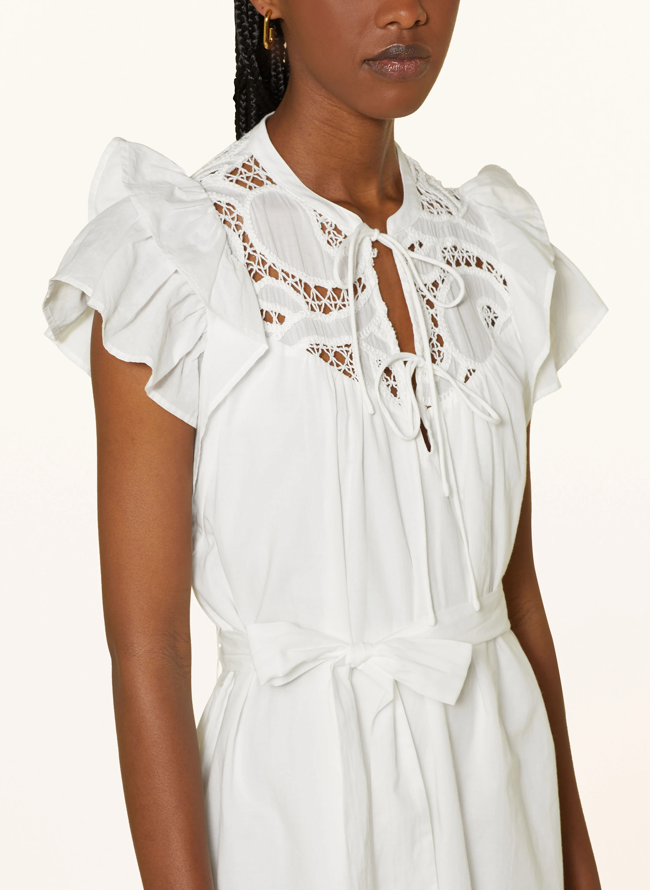 SUNCOO Kleid CEDRA mit Lochspitze