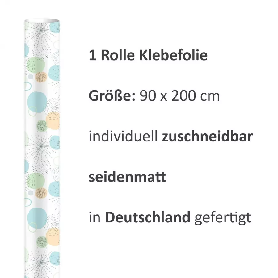 Nikima Klebefolie KF-23 selbstklebende Folie – Punkte mint hellblau Klebefolie bunt