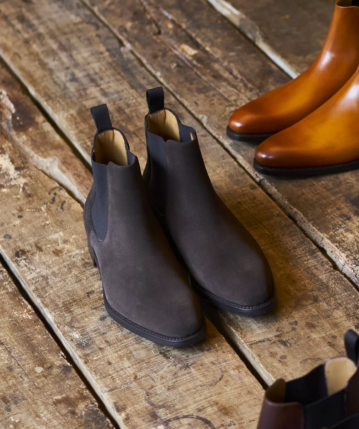 Bottines CHELSEA Veau Velours Marron