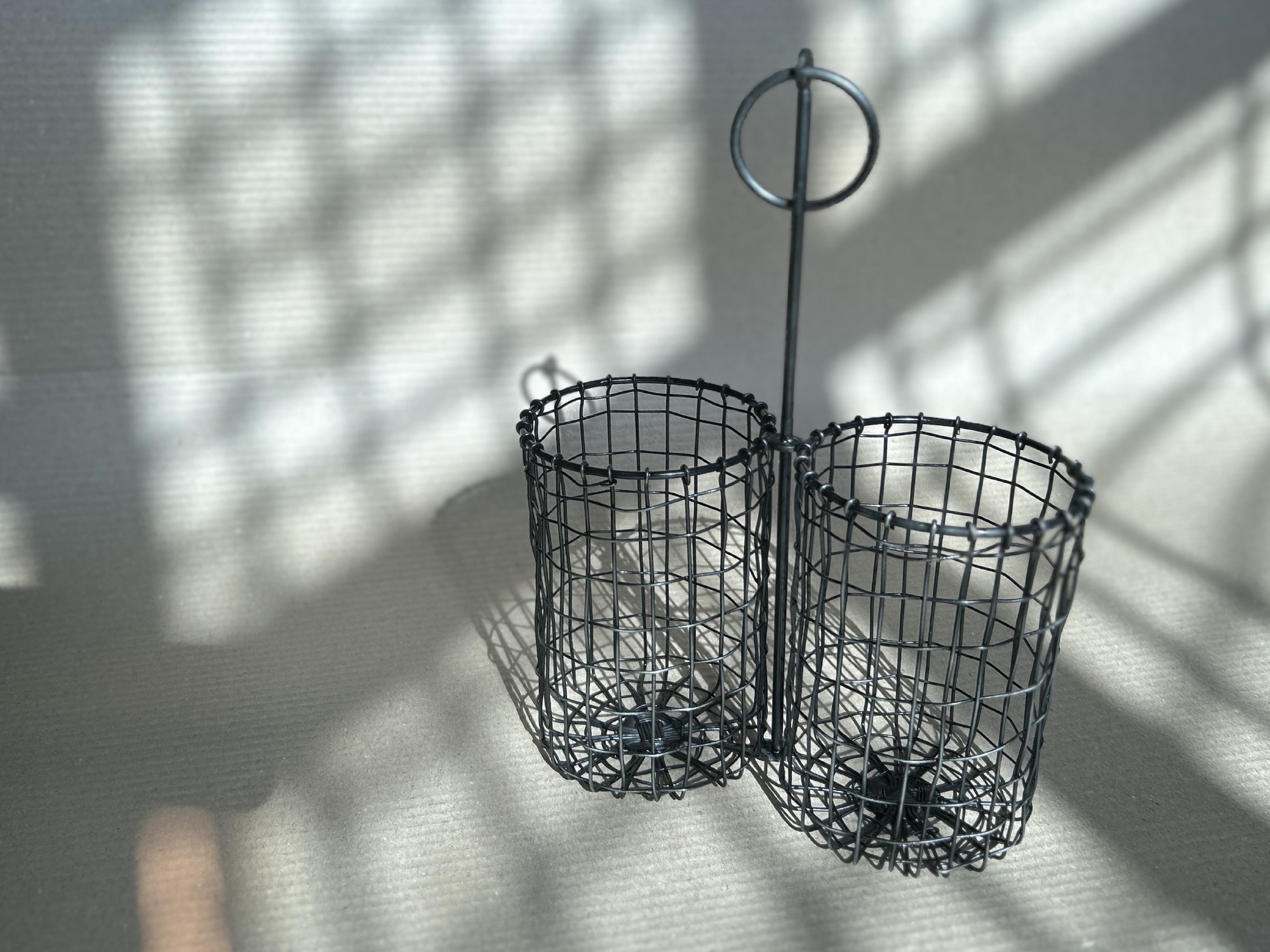 2er Flaschenhalter, B 22 cm, L 10 cm, H 30 cm von fischer's lagerhaus