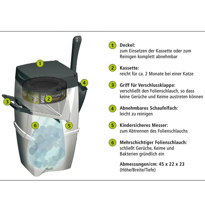 Poubelle à litière pour chat Litter Locker II à prix discount sur bitiba.fr