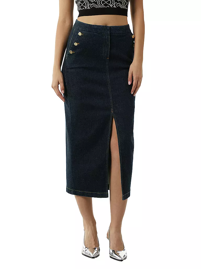 COMMA Jeansrock dunkelblau