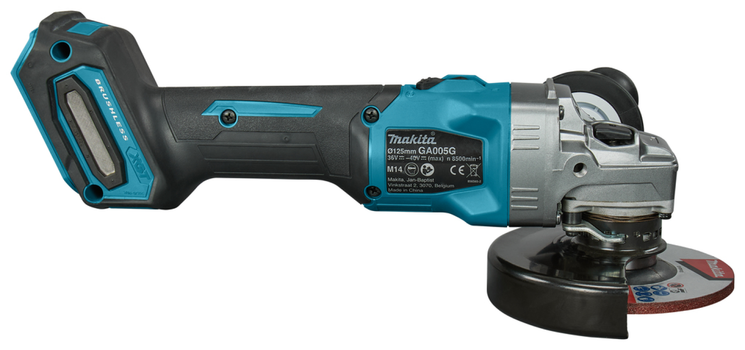 Makita GA005GZ01 40V Li-Ion accu haakse slijper body in Mbox - 125x22,23mm - koolborstelloos