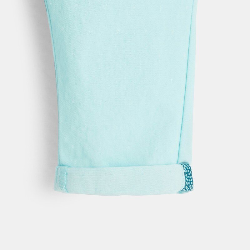 Pantalon paperbag en toile strech bleu bébé fille Bleu