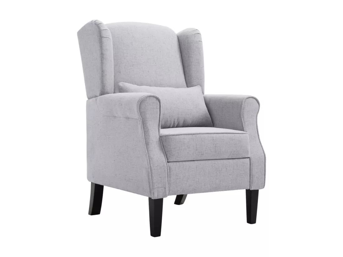 Fauteuil gris clair tissu