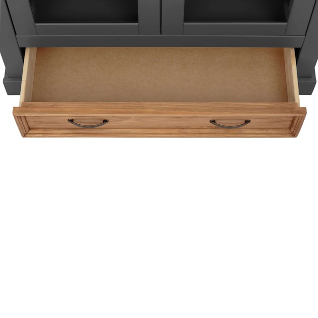 Home affaire Vitrine »Selma Highboard« aus massivem Kiefernholz, mit Griffen aus antikisiertem Metall