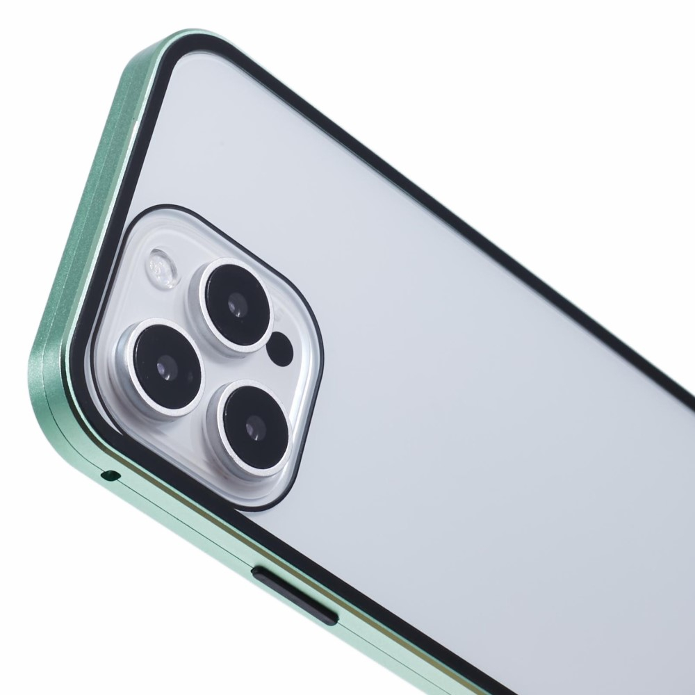 iPhone 16 Pro Max Magnetische Alu Schutzhülle mit Panzer Glas Backcover   Displayschutz (Magnet-Technologie) - Türkis