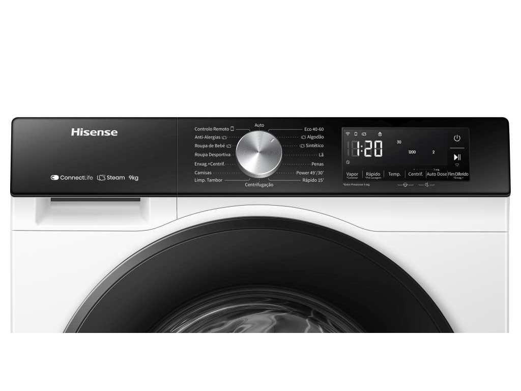 MÁQUINA DE LAVAR ROUPA HISENSE WF3S9045BW3 - BRANCO A 9KG
