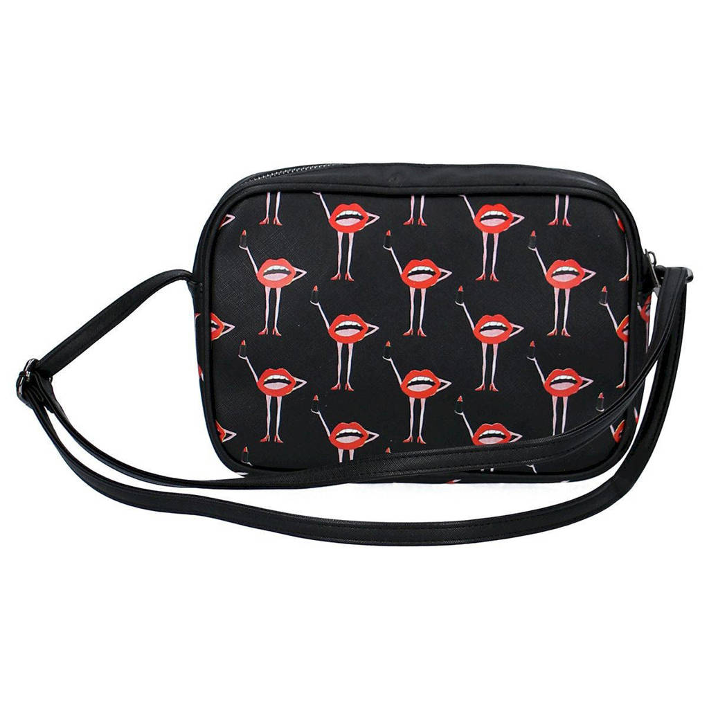 crossbody tas Milky Kiss zwart/rood