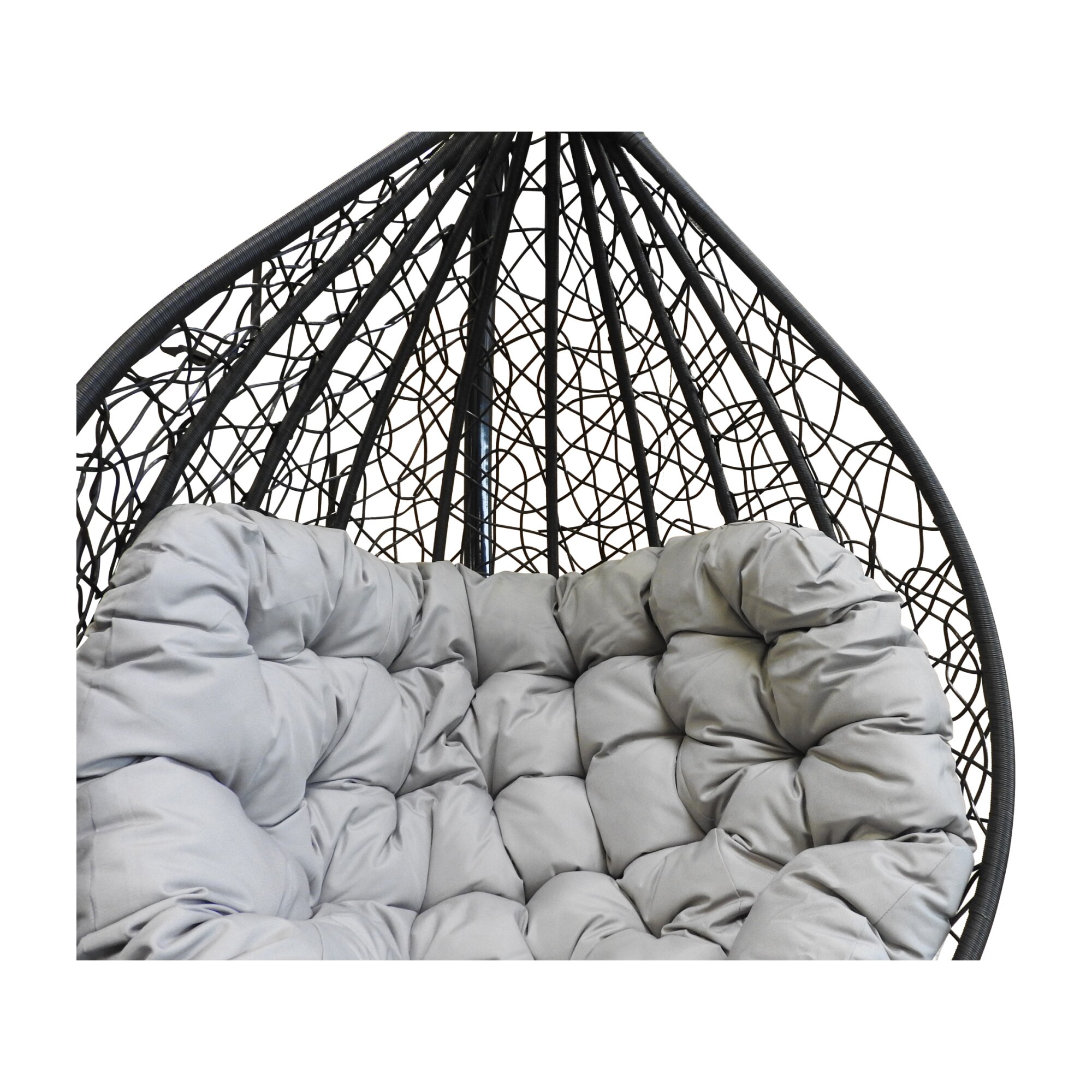 Korb Hängesessel mit Gestell + Kissen Hängestuhl Lounge Hängekorb Schaukel Sessel