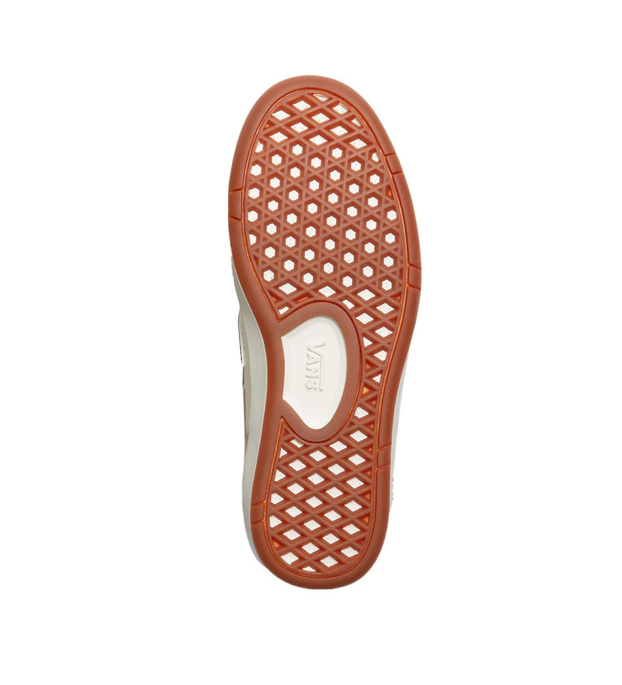 Tênis Vans UA Lowland CC New Varsity de Couro, Branco, Bege