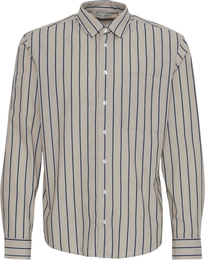 Casual Friday CFALVIN LS dobby striped shirt Silver mink