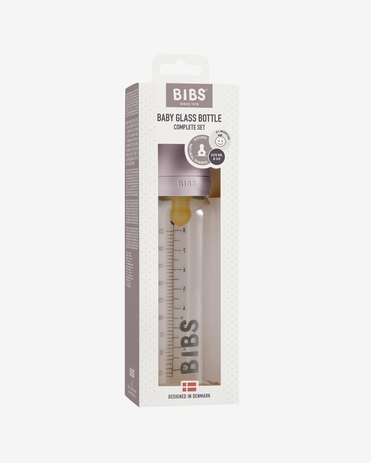 BIBS Tåteflaske i Glass 225 ml – Komplett Sett
