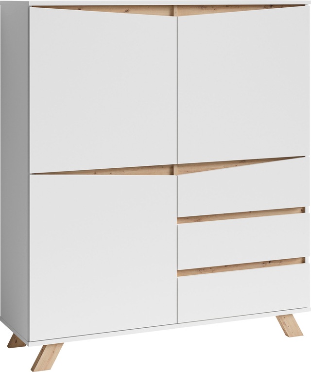 INOSIGN Highboard »Valentin« 3 Schubkästen und 3 Türen, Breite 120cm in modernem Scandi - Design