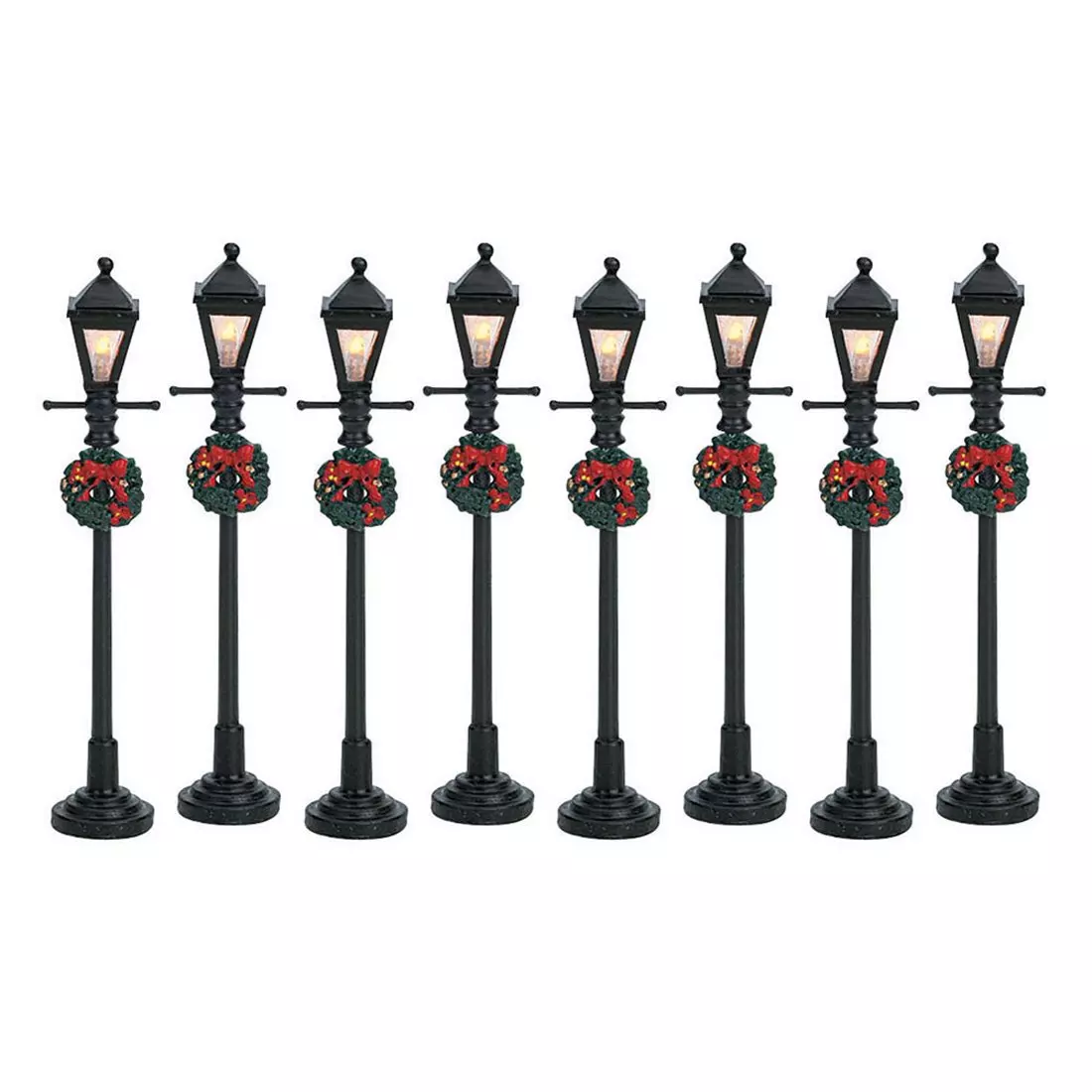 Accessoire Lemax (H10 cm) Lot de 8 Réverbères lumineux à piles