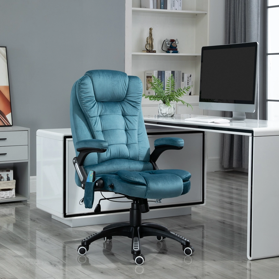 Vinsetto Bürostuhl mit Massage- und Wärmefunktion blau
