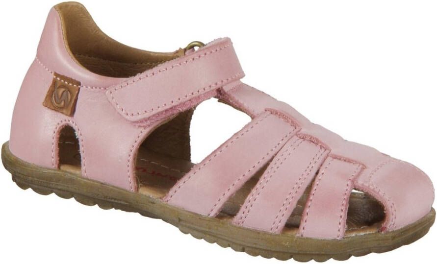 Naturino velcro gesloten lederen sandalen See roze