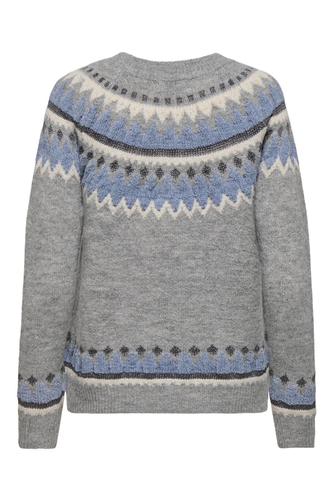 Only Onlrosita Ls Pullover Knt 3584052 light grey melange w silver glitter blue cloud dancer