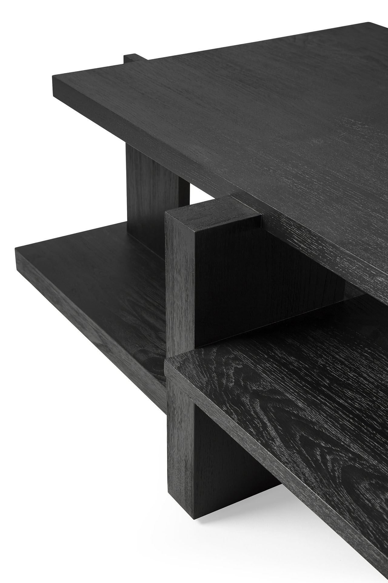 Abstract koffietafel zwart teak